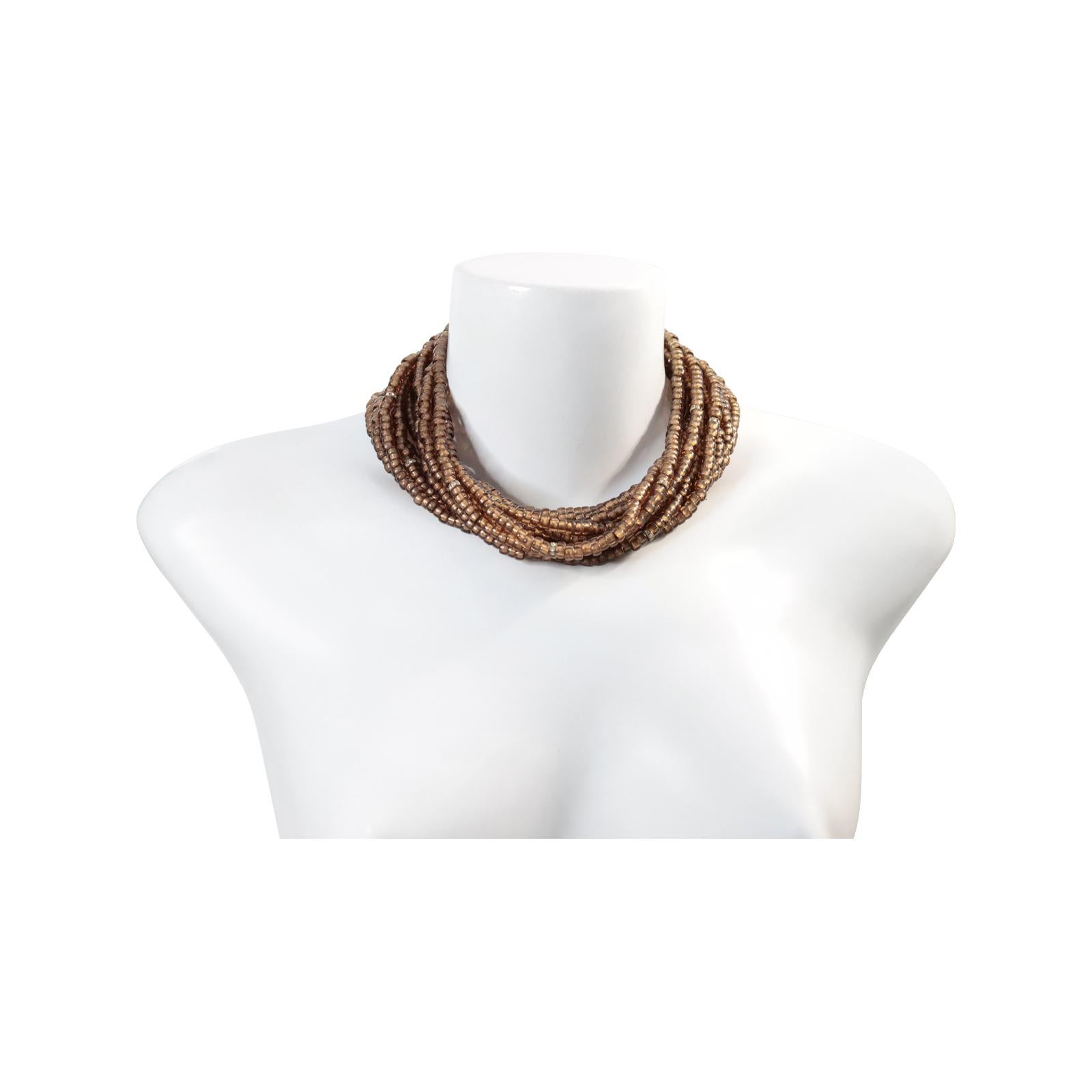 Vintage 11 Strand Smokey Brown Quartz With Rondelle Scatters Circa 1990s im Angebot 1