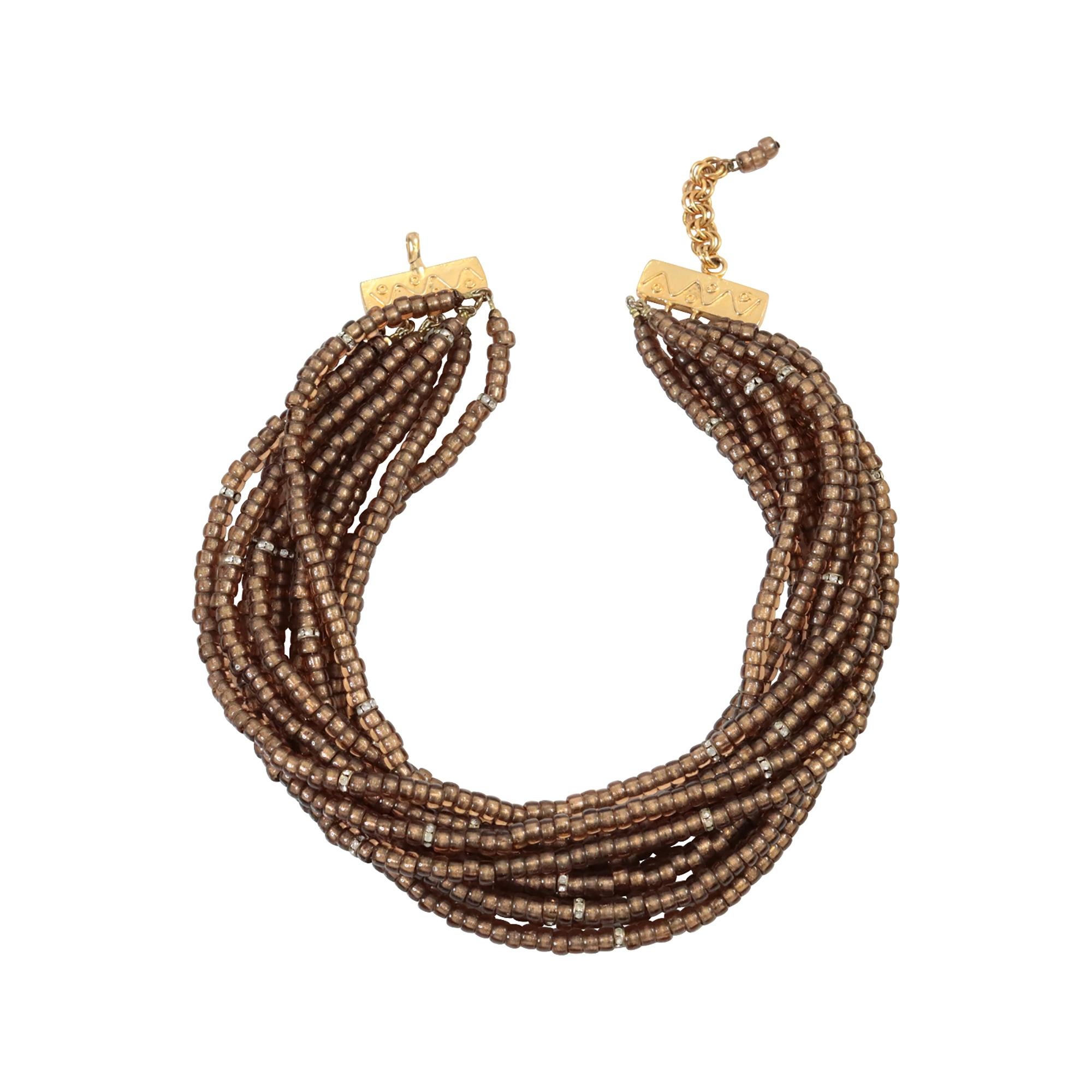 Vintage 11 Strand Smokey Brown Quartz With Rondelle Scatters Circa 1990s en vente 3