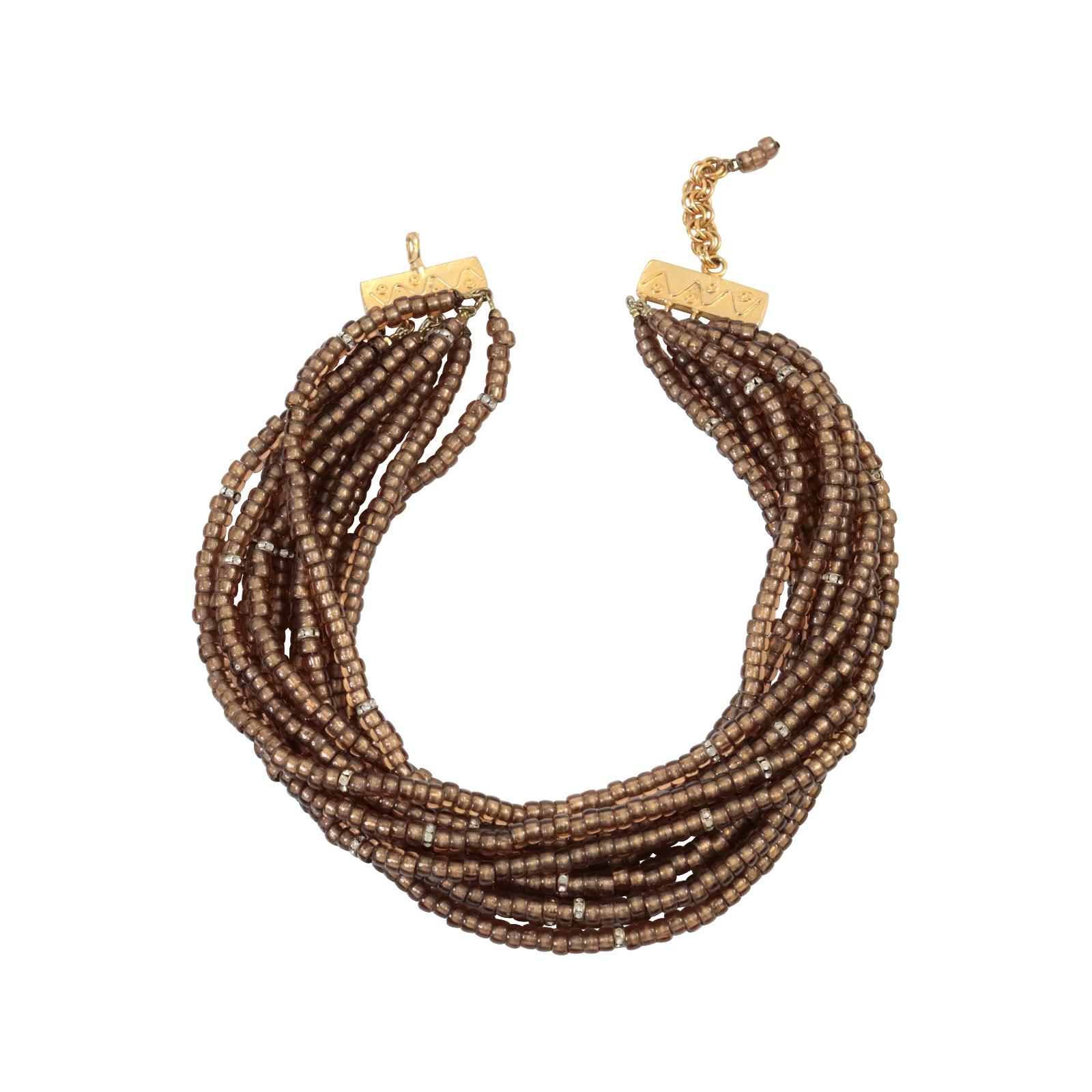 Vintage 11 Strand Smokey Brown Quartz With Rondelle Scatters Circa 1990s im Angebot 4