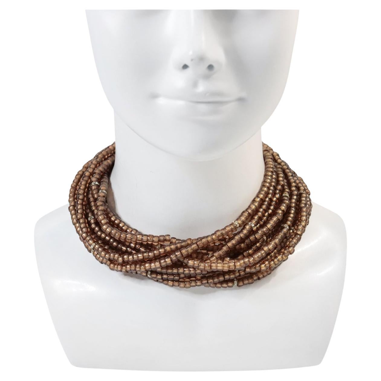 Vintage 11 Strand Smokey Brown Quartz With Rondelle Scatters Circa 1990s im Angebot