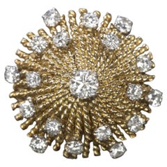 Vintage 1.10 Carat Diamond Cocktail Ring in 18K Yellow Gold and Platinum