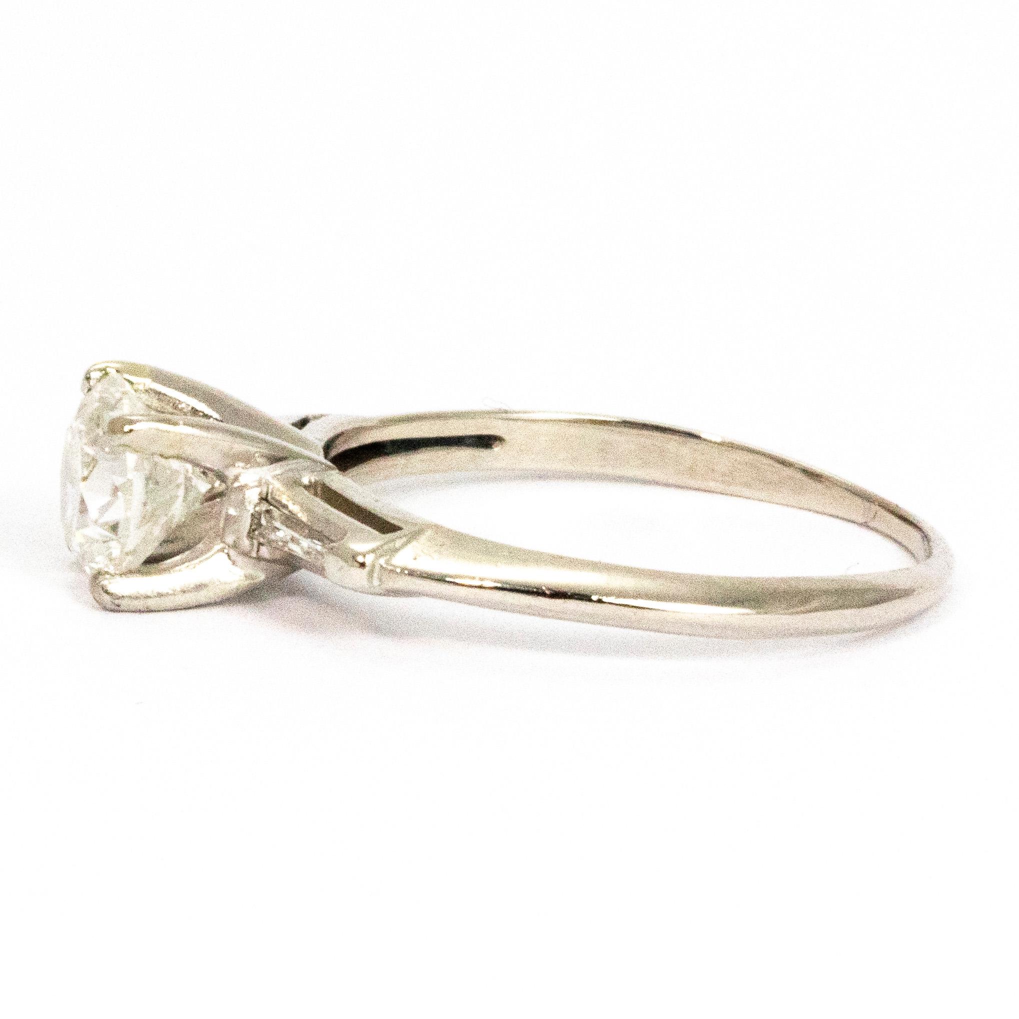 Modern Vintage 1.10 Carat Diamond Solitaire Ring For Sale