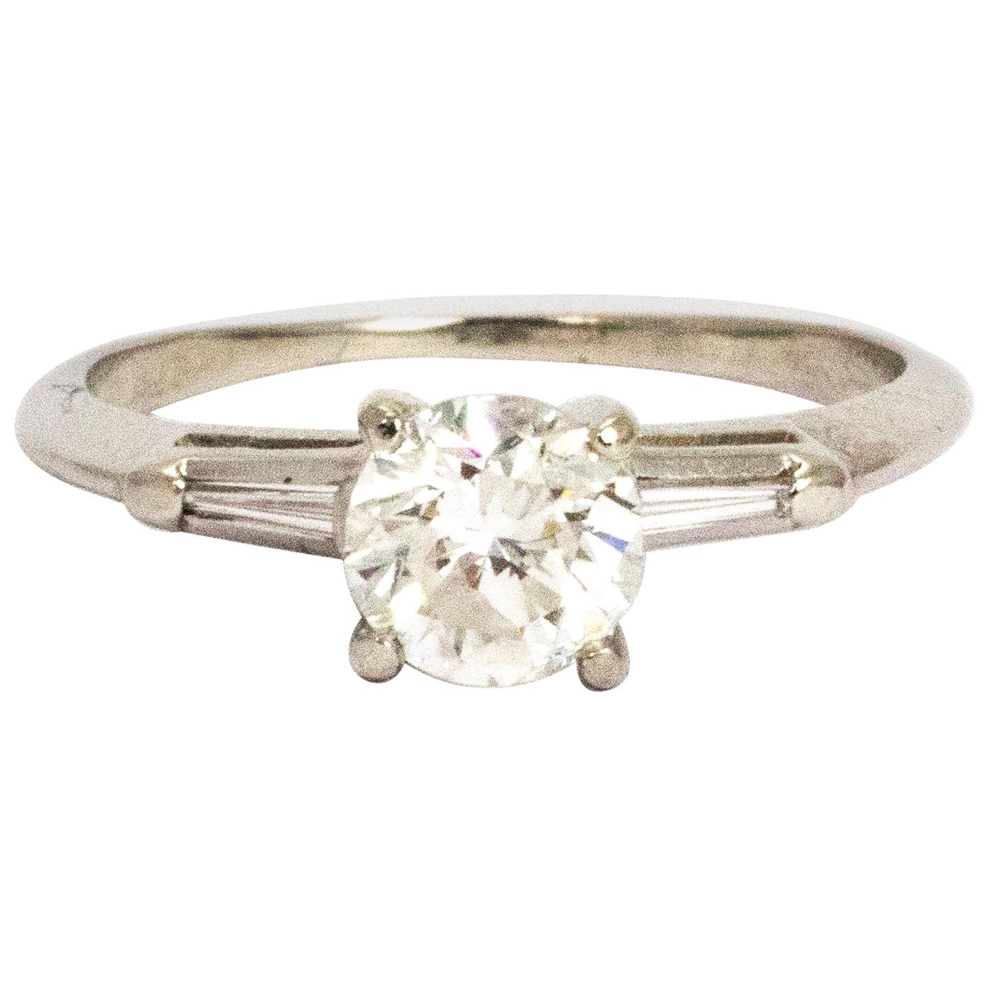 Vintage 1.10 Carat Diamond Solitaire Ring For Sale