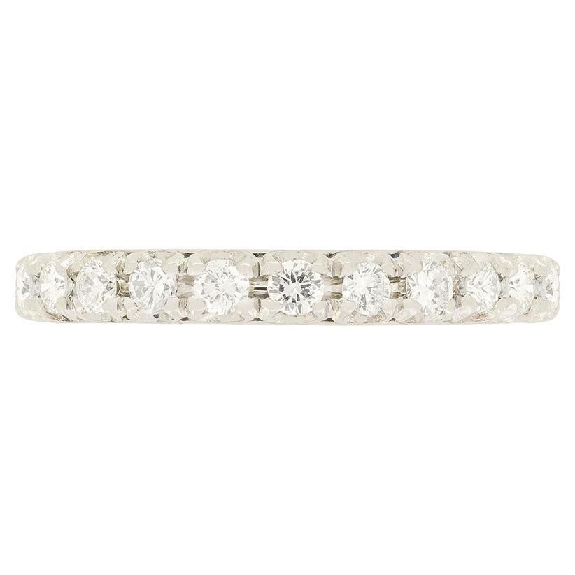 Anillo de eternidad de diamantes vintage de 1,10 ct, c.1950