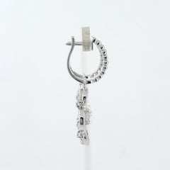 Vintage 1.10ct Rose Cut Diamond Dangle Earrings in 18k White Gold