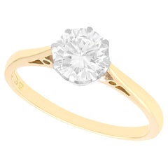 Vintage 1.12 Carat Diamond and Yellow Gold Solitaire Ring