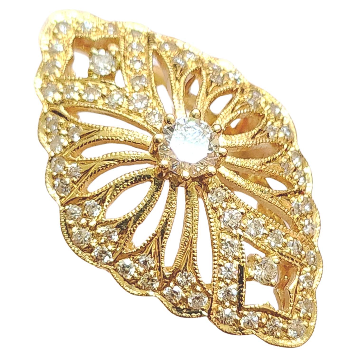 Vintage 1.15 Carat Diamond Gold Ring