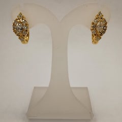 Vintage 1.15 Carat Marquise Diamond Earrings in 20K Yellow Gold