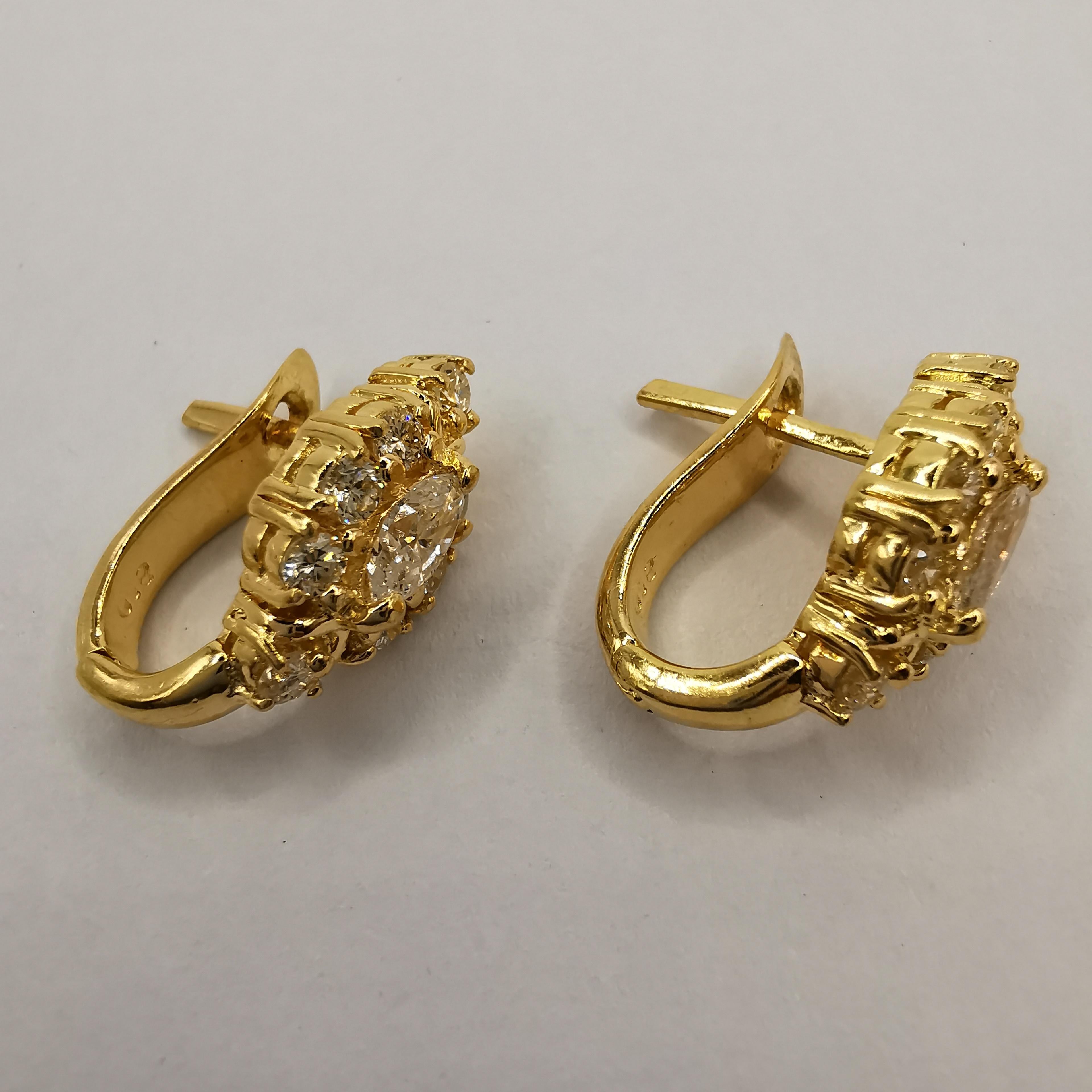 Vintage 1,15 Karat Marquise-Diamant-Ohrringe aus 20 Karat Gelbgold im Zustand „Neu“ im Angebot in Wan Chai District, HK