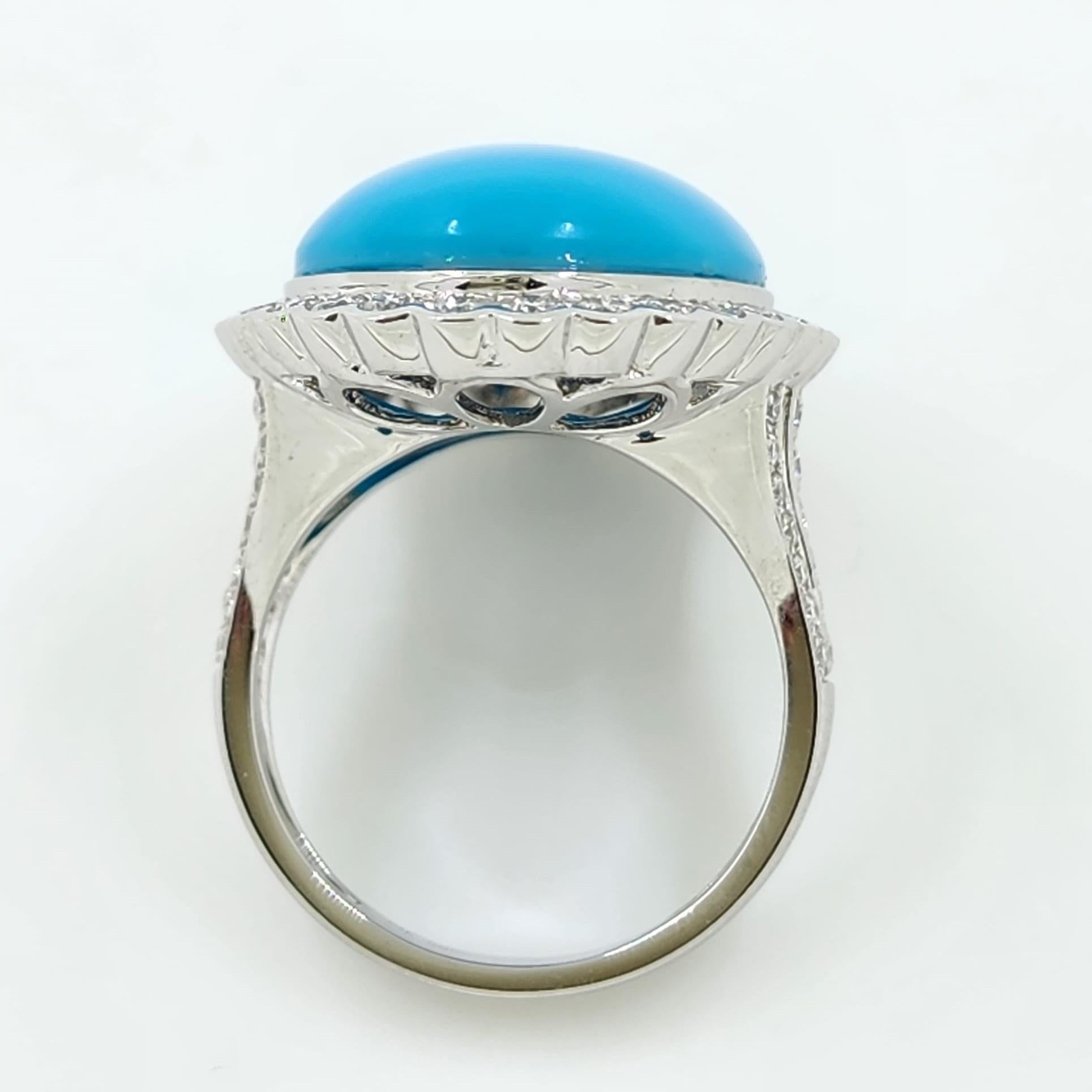 vintage turquoise and diamond ring
