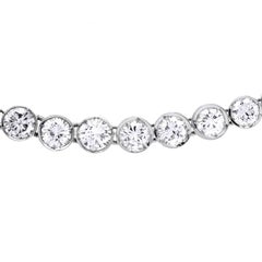 Vintage 11.80cts Diamond Riviera !8k White Gold  Chocker Necklace