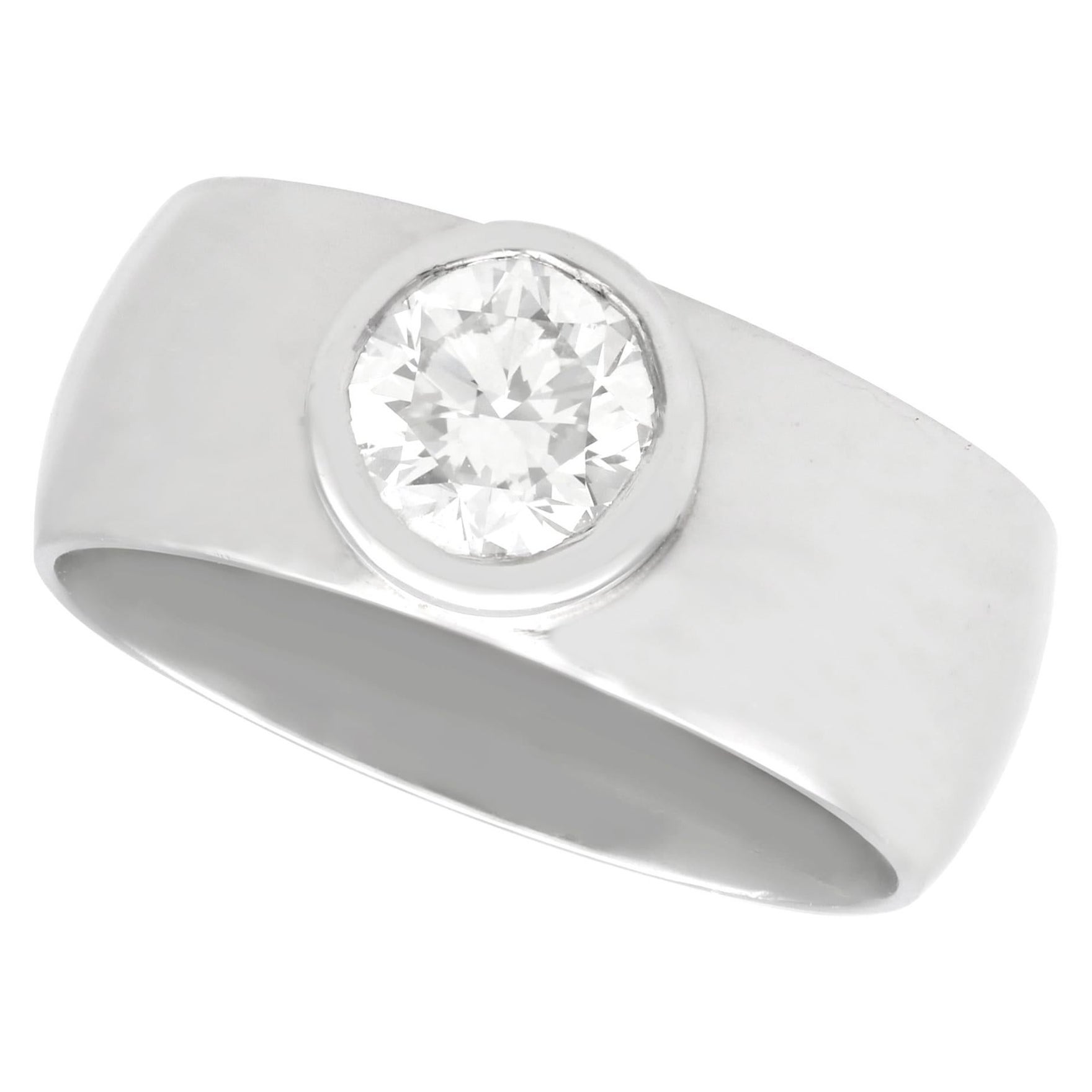 Vintage 1.19 Carat Diamond and 14k White Gold Solitaire Ring Circa 1960