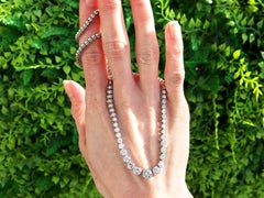 Vintage 11 Carat Diamond Riviere Necklace in Platinum