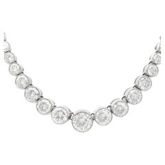 Used 11Ct Diamond and Platinum Riviere Necklace Circa 1950/Contemporary