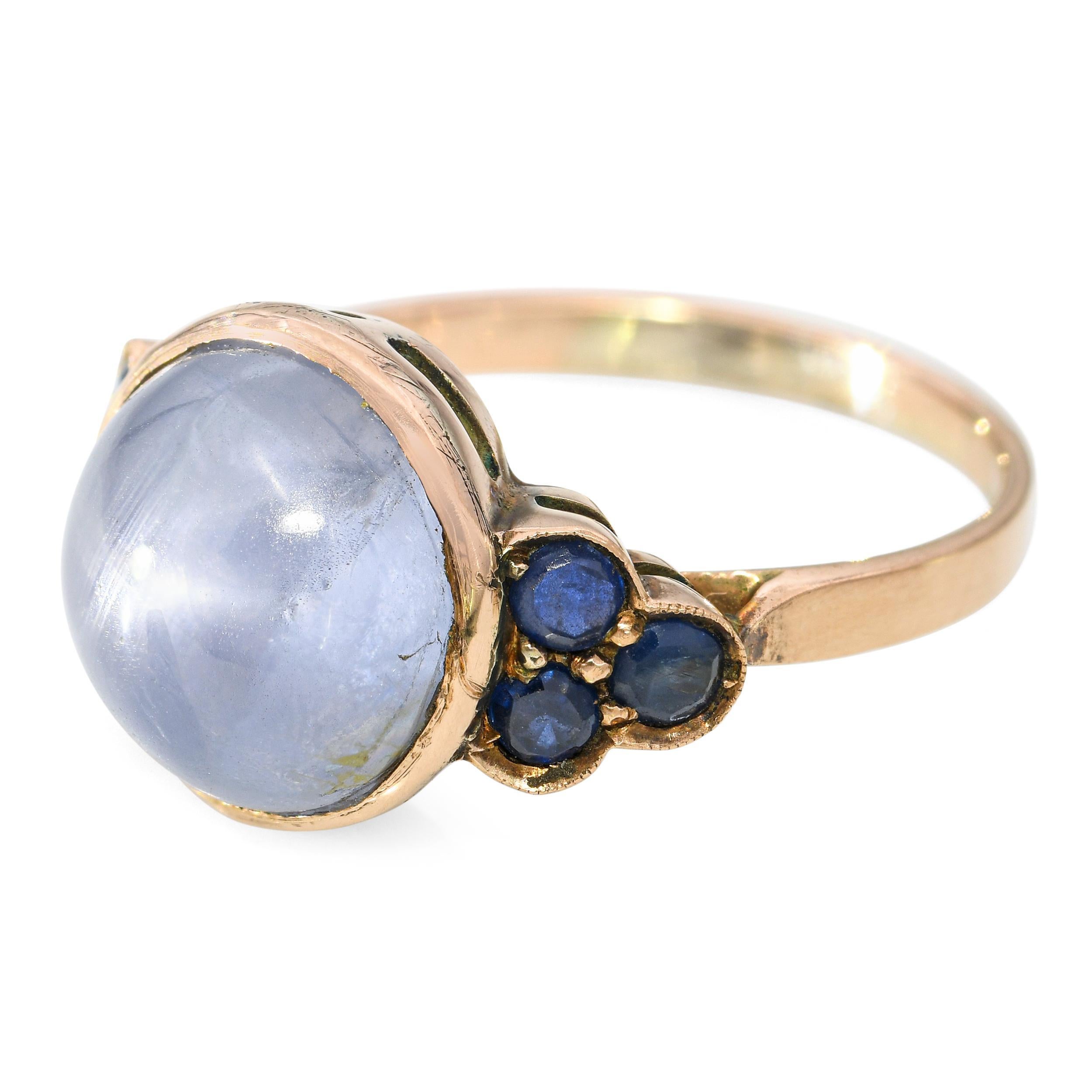 Bague vintage en or rose 11k avec saphir étoilé Bon état - En vente à New York, NY