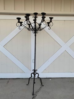 Vintage 12-Arm Wrought Iron Candelabra