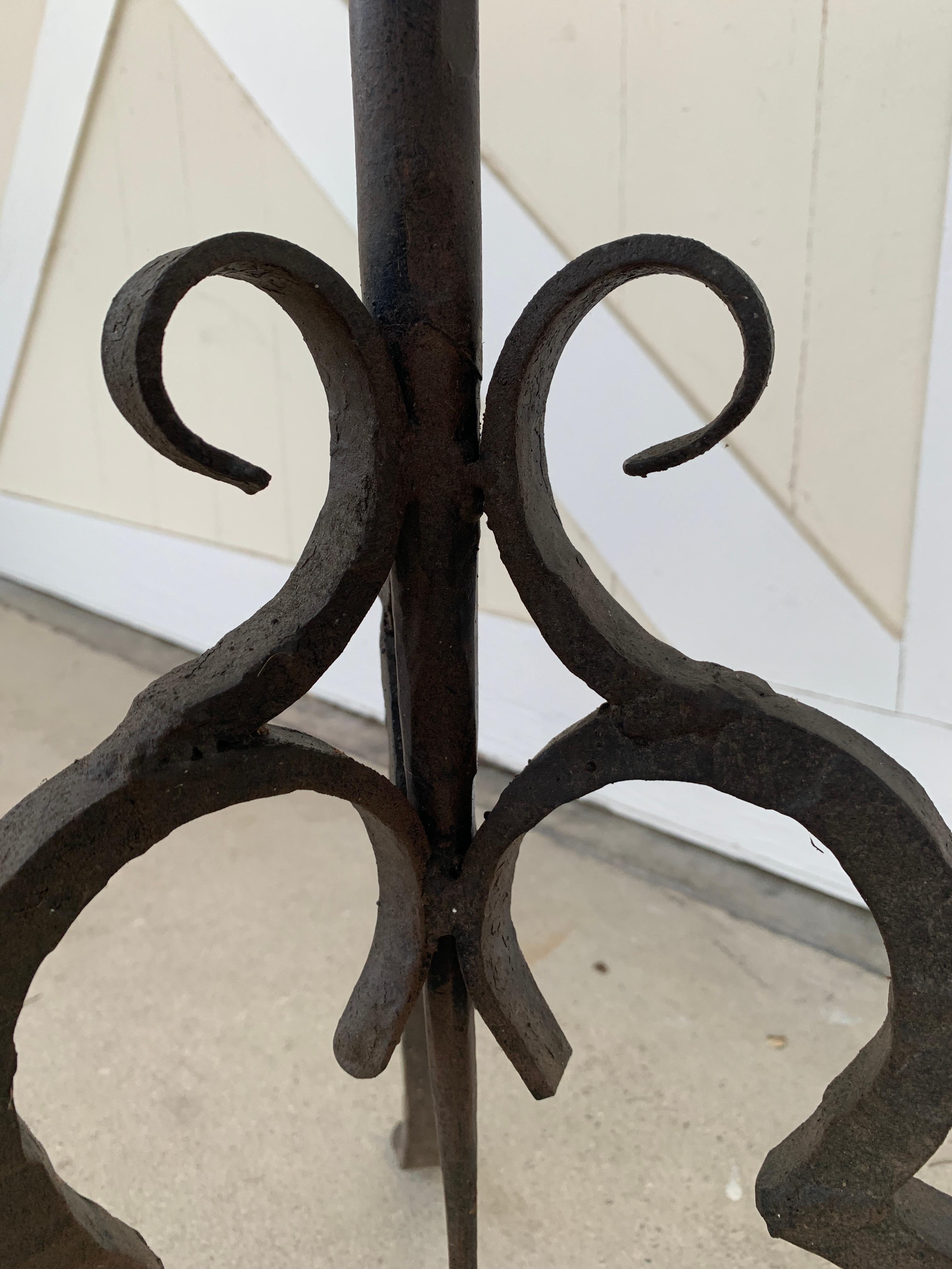 Brutalist Vintage 12-Arm Wrought Iron Candelabra