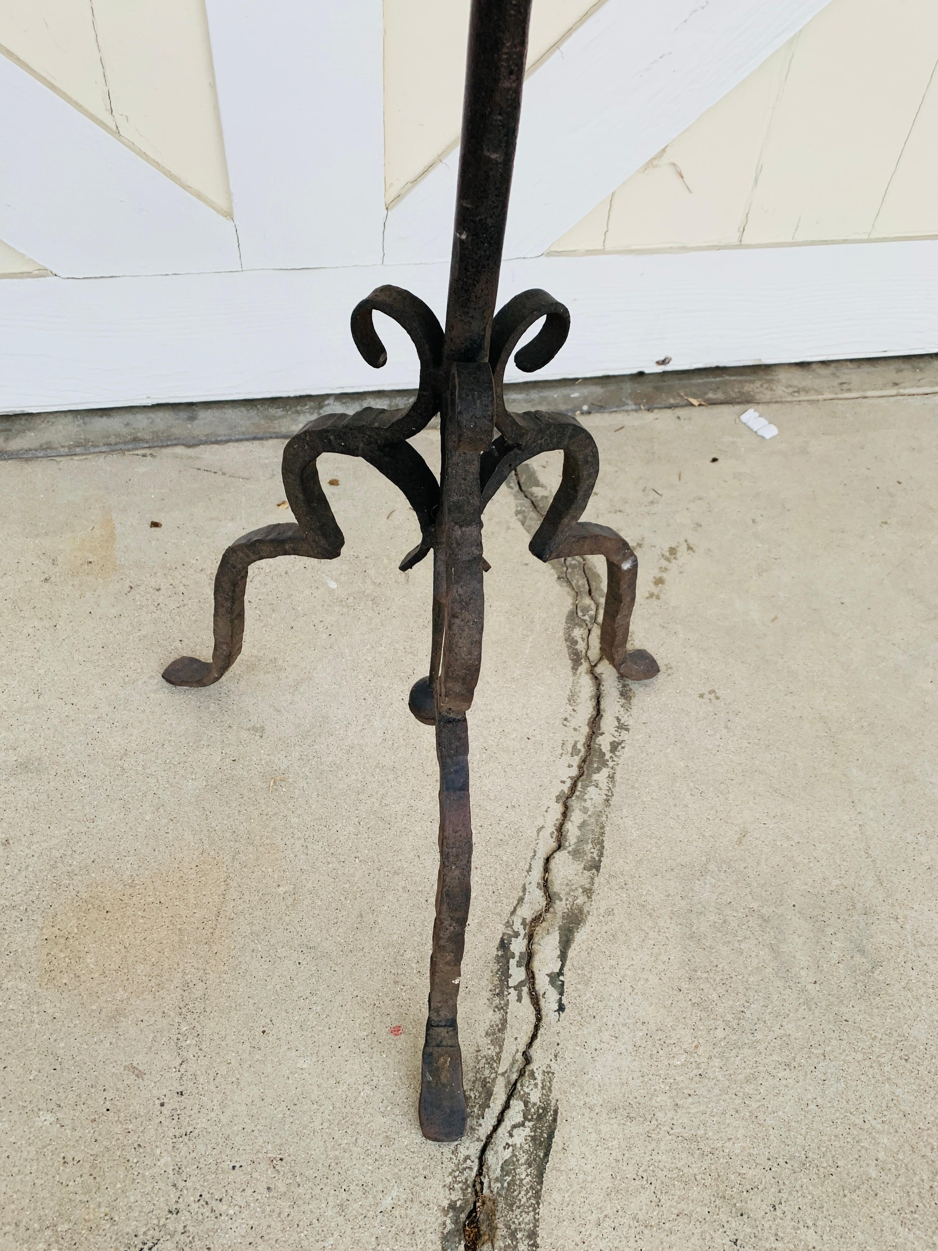 Hand-Crafted Vintage 12-Arm Wrought Iron Candelabra