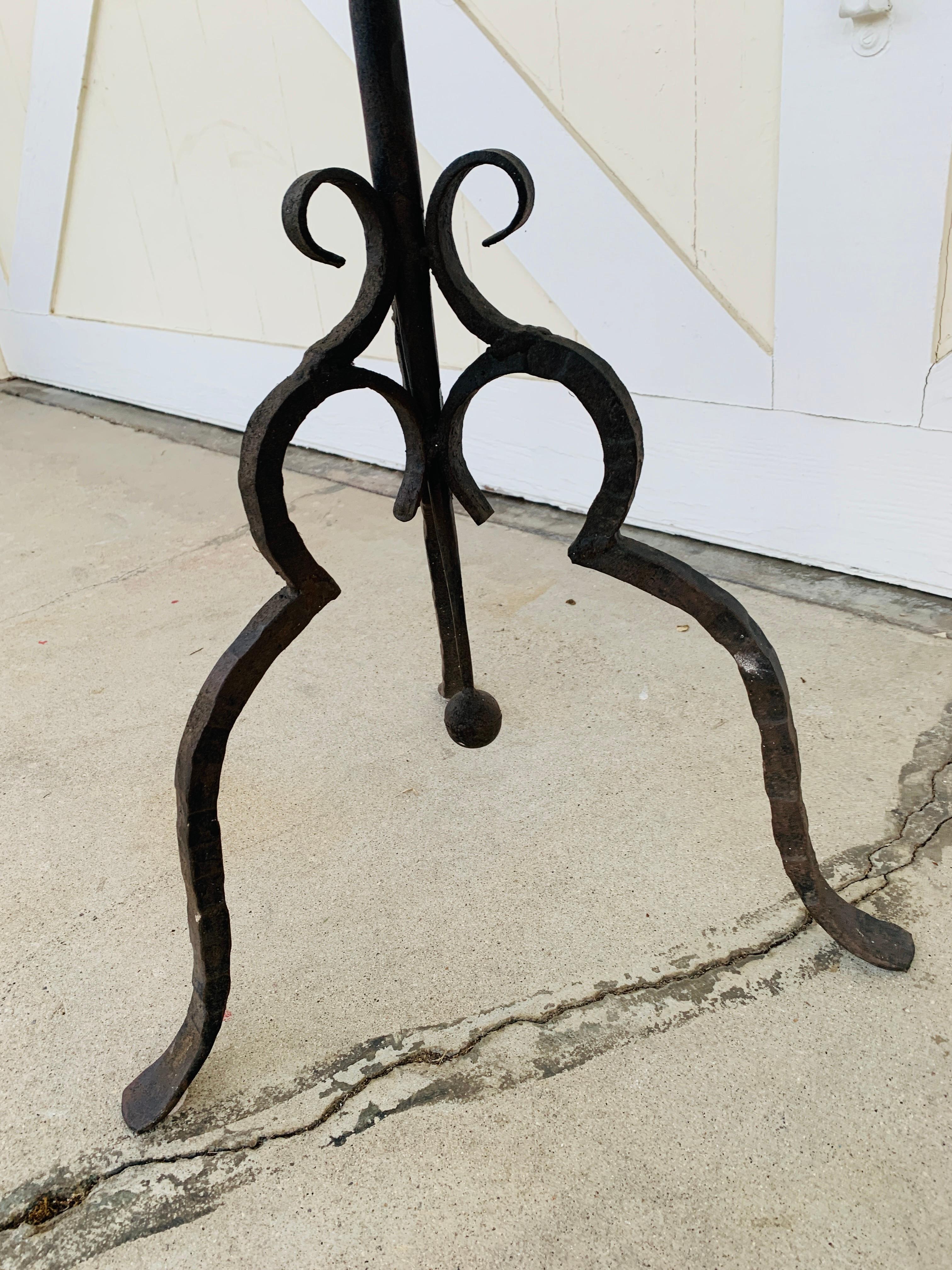 Vintage 12-Arm Wrought Iron Candelabra In Good Condition In Los Angeles, CA
