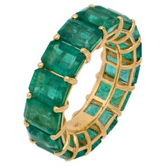 Vintage 12 carat emerald 14k yellow gold eternity band