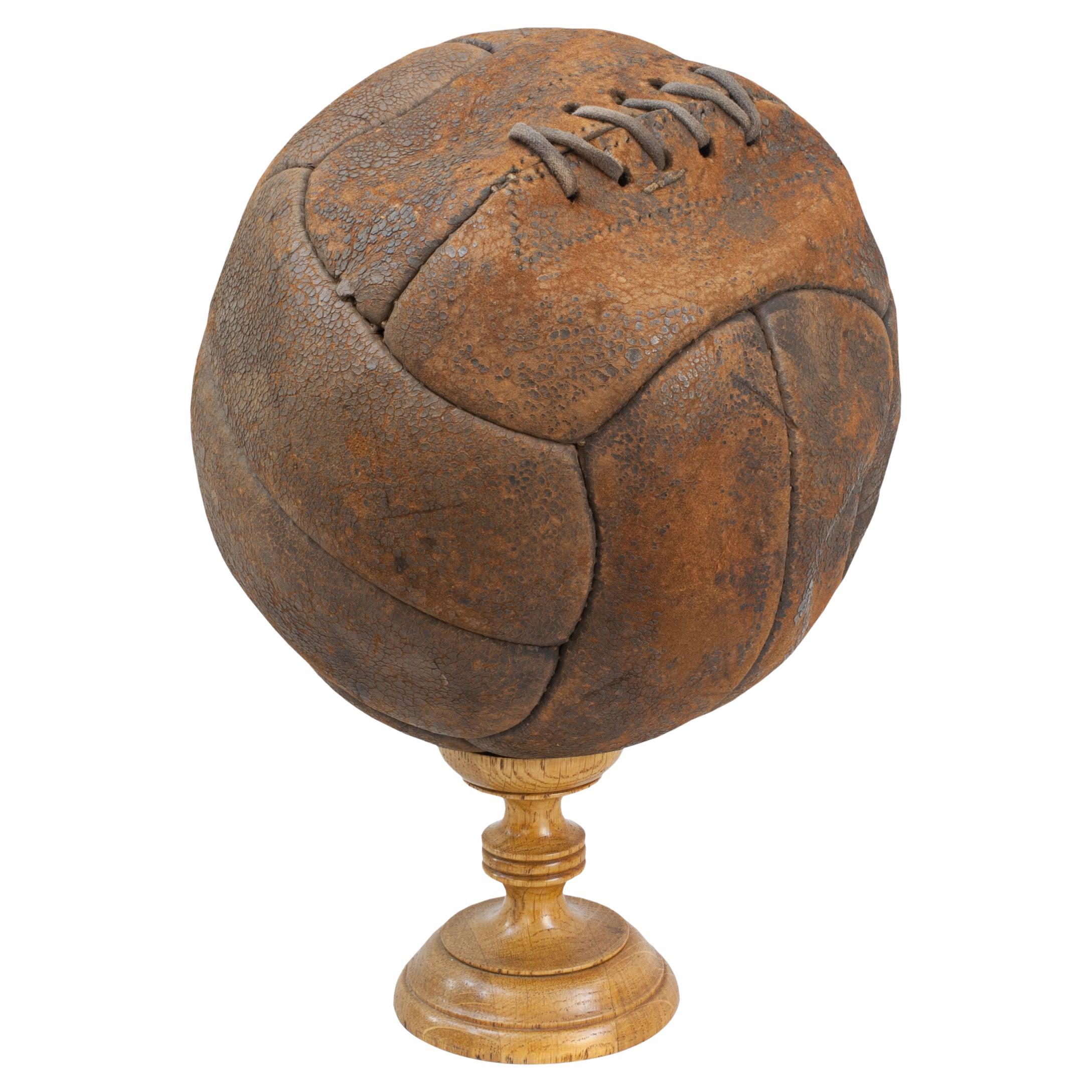 Balón de fútbol vintage de cuero de 12 paneles