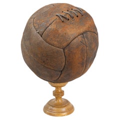 Balón de fútbol vintage de cuero de 12 paneles