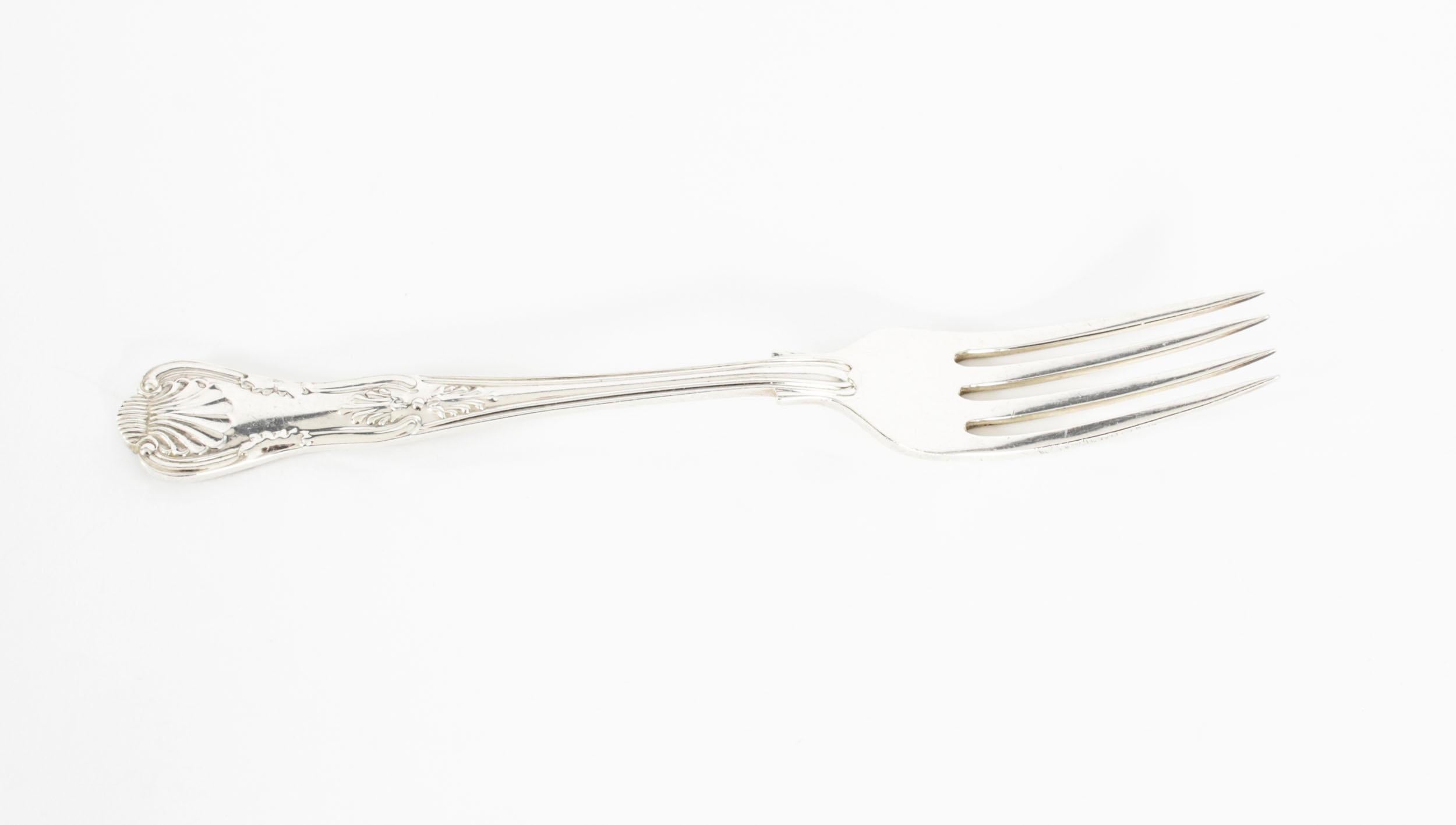 Vintage 12 Place Kings Pattern Sterling Silver Cutlery by Harrods 20th Century in vendita 10