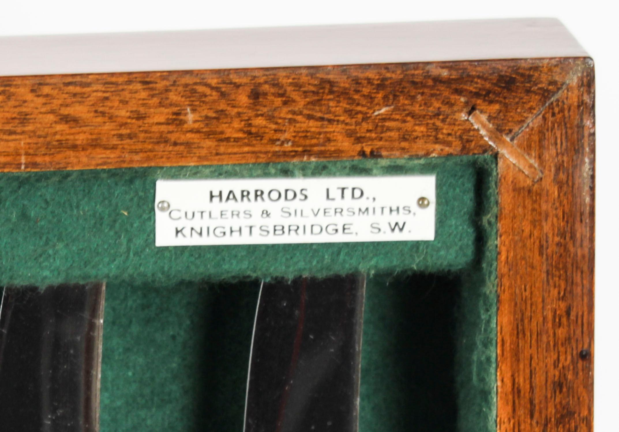 Vintage 12 Place Kings Pattern Sterling Silver Cutlery by Harrods 20th Century in vendita 1