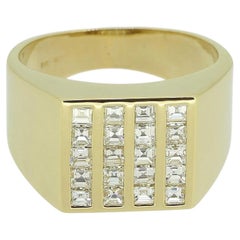 Vintage-Siegelring mit einem Diamanten im Carré-Schliff von 1,20 Karat