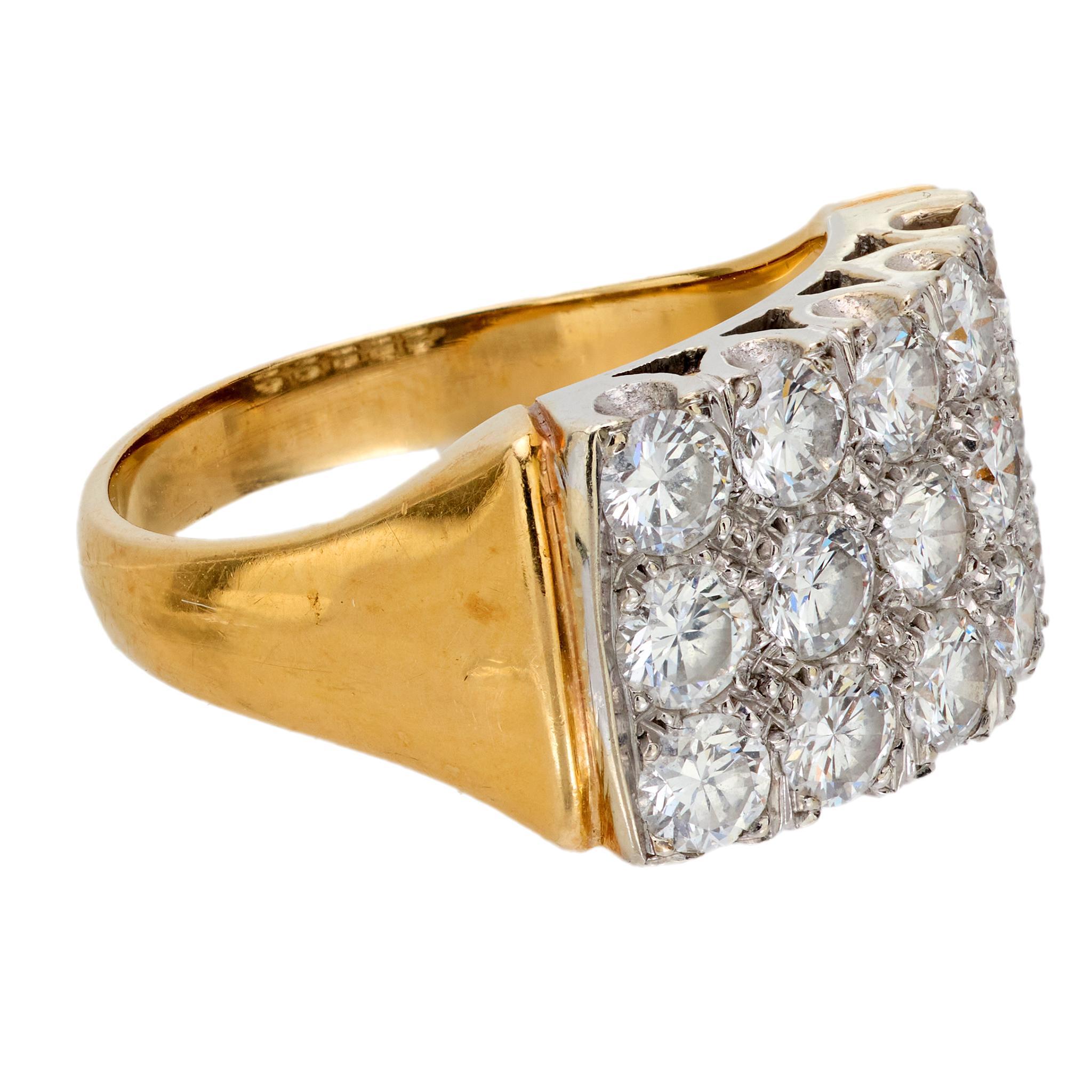 Brilliant Cut Vintage 1.20 carat diamond 18k yellow gold and 14k white gold ring