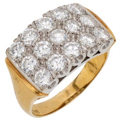 Vintage 1.20 carat diamond 18k yellow gold and 14k white gold ring