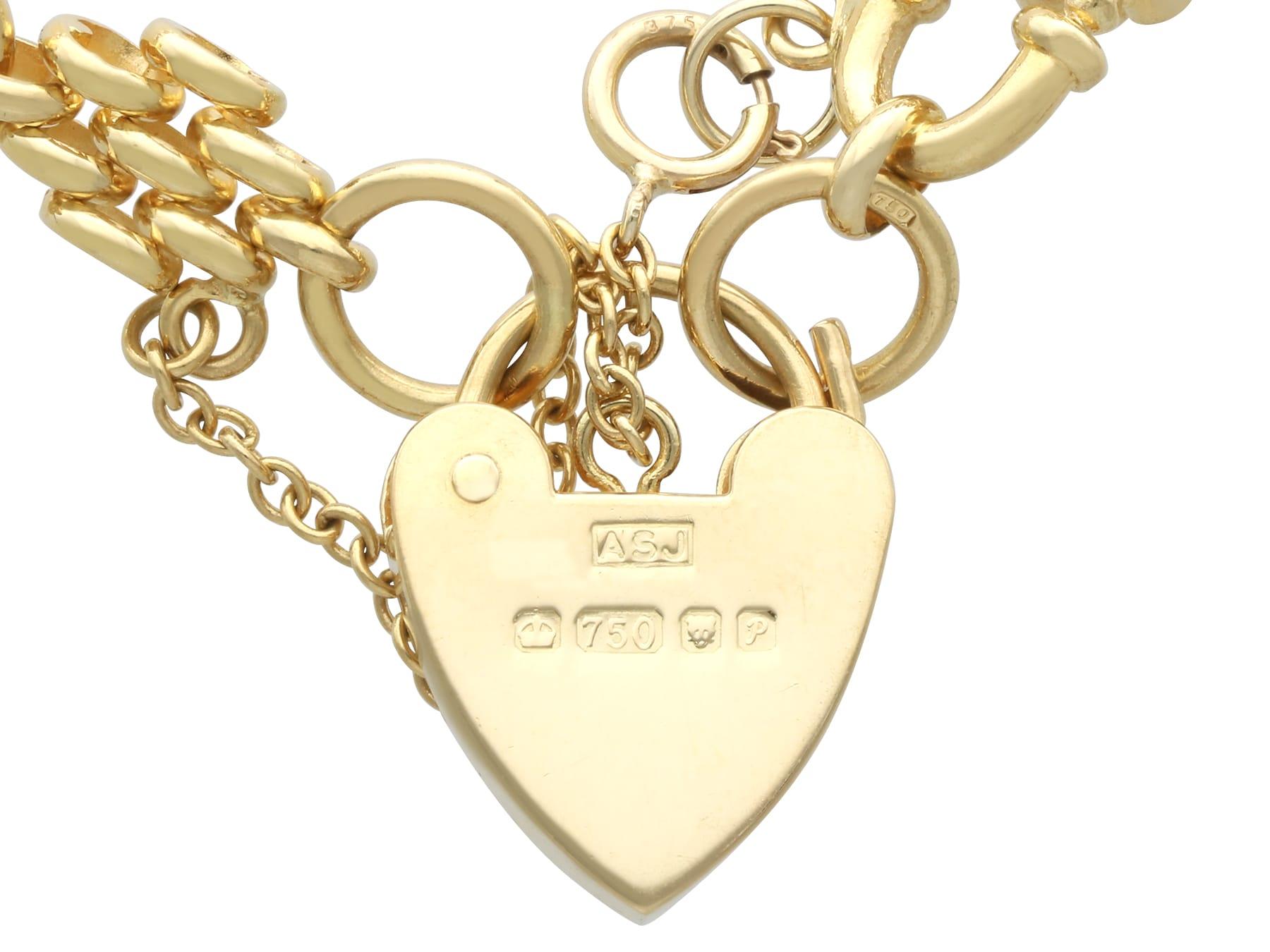 Vintage 1,20 Karat Saphir 0,24 Karat Diamant, 18k Gelbgold-Armband (1989) im Angebot 7