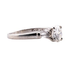 Vintage 1.20 CTW Drei Stein Diamant Verlobungsring in Platin