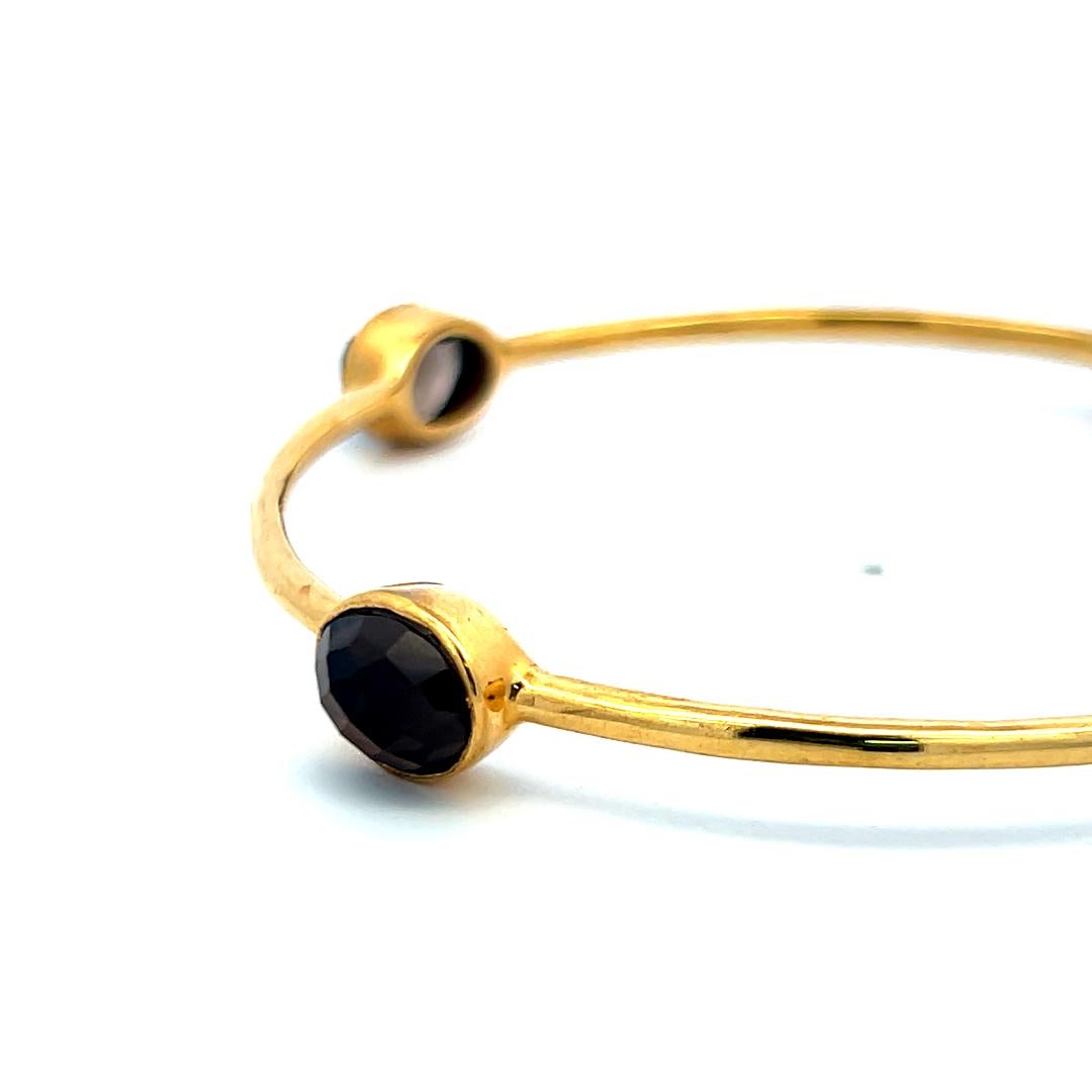 Vintage 12,00ct Rauchquarz Armreif in 18K Gelbgold - 12,5 Gramm im Angebot 1