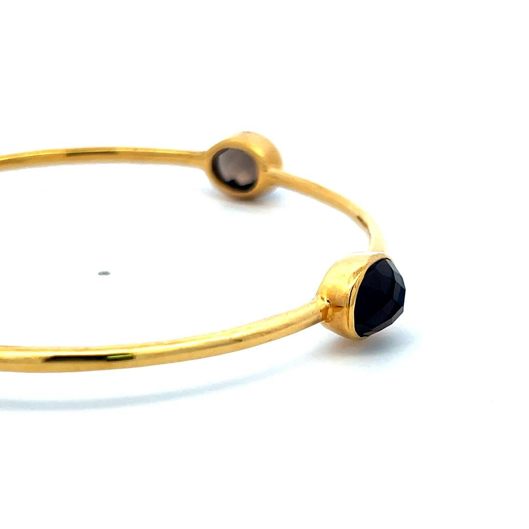 Vintage 12,00ct Rauchquarz Armreif in 18K Gelbgold - 12,5 Gramm im Angebot 2