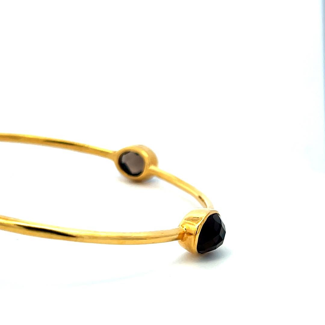 Vintage 12,00ct Rauchquarz Armreif in 18K Gelbgold - 12,5 Gramm im Angebot 4