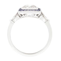 Vintage 1.20ct Diamond and Sapphire Target Ring, c.1980s