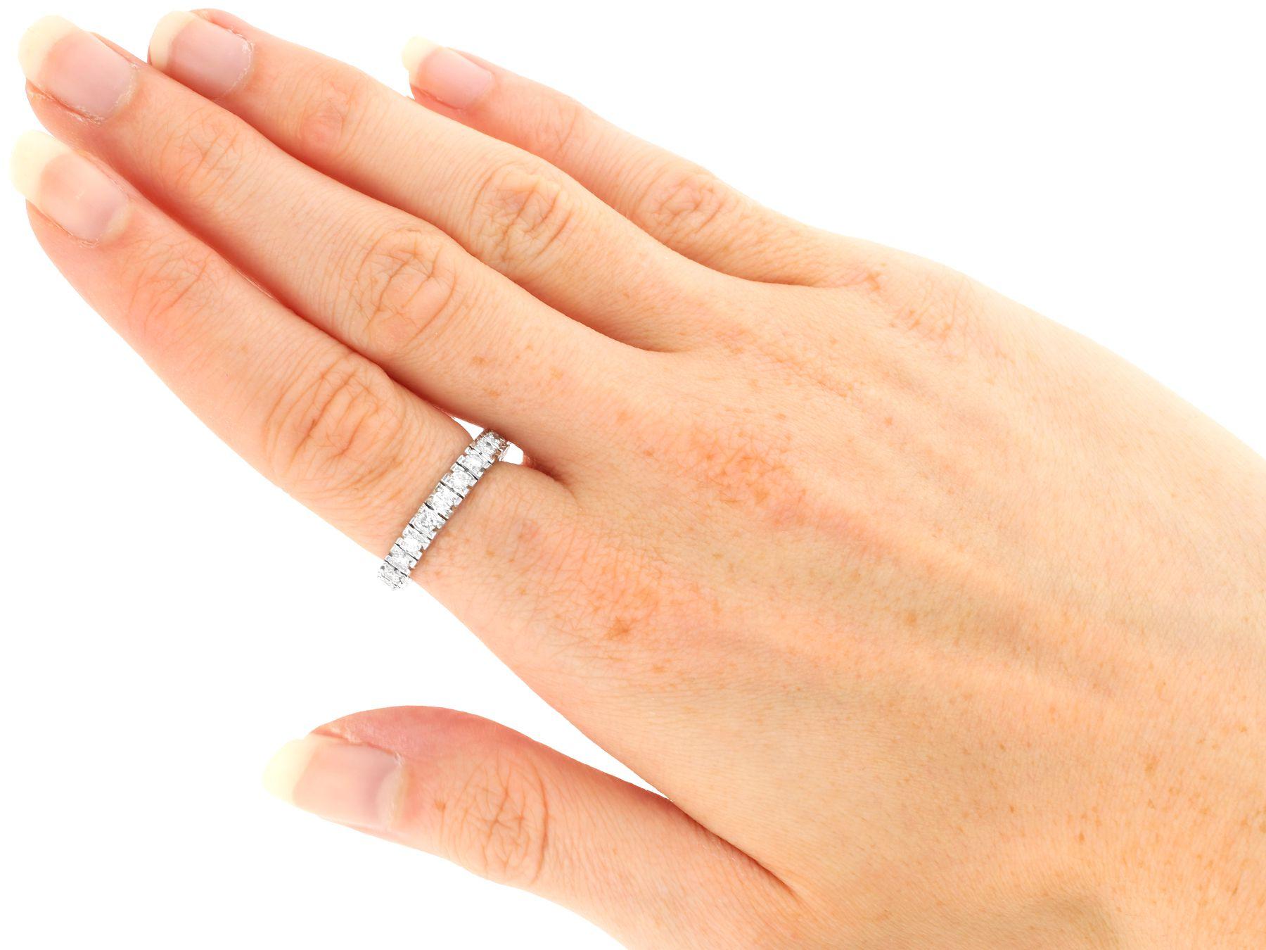 Vintage 1.20ct Diamond, Platinum and Palladium Full Eternity Ring For Sale 1