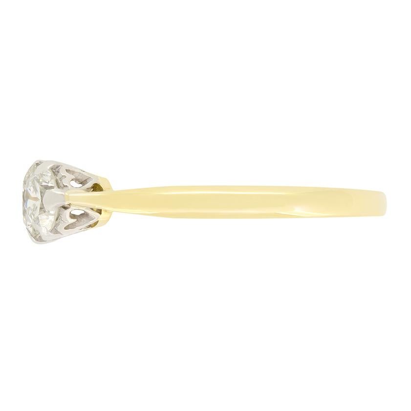 Brilliant Cut Vintage 1.20ct Diamond Trilogy Ring, c.1970s For Sale