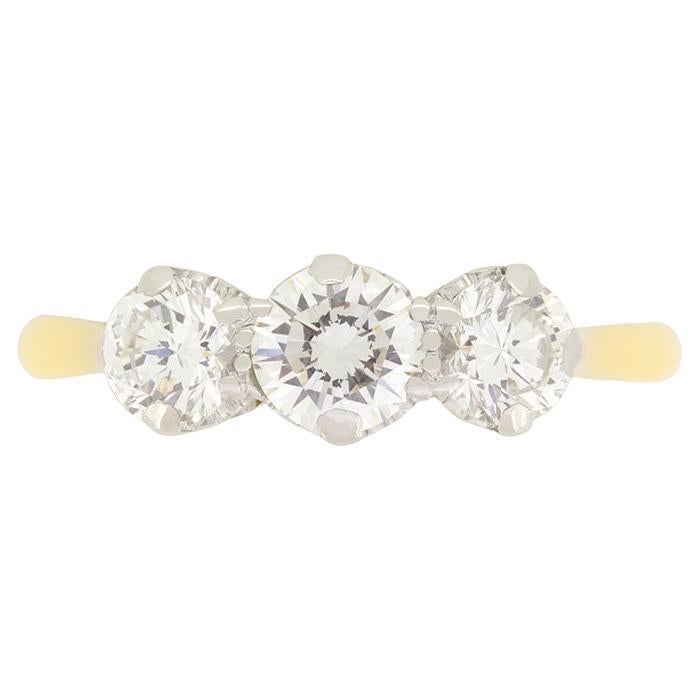 Vintage Trilogy-Ring mit 1,20 Karat Diamant, ca. 1970er Jahre