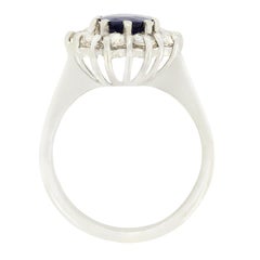 Vintage 1.20ct Sapphire and Diamond Cluster Ring, c.1960s