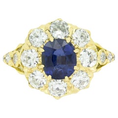 Vintage-Cluster-Ring mit 1,20 Karat Saphir und Diamant, ca. 1970er Jahre