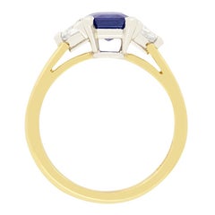 Vintage 1.20ct Sapphire and Diamond Trilogy Ring, c.1970s