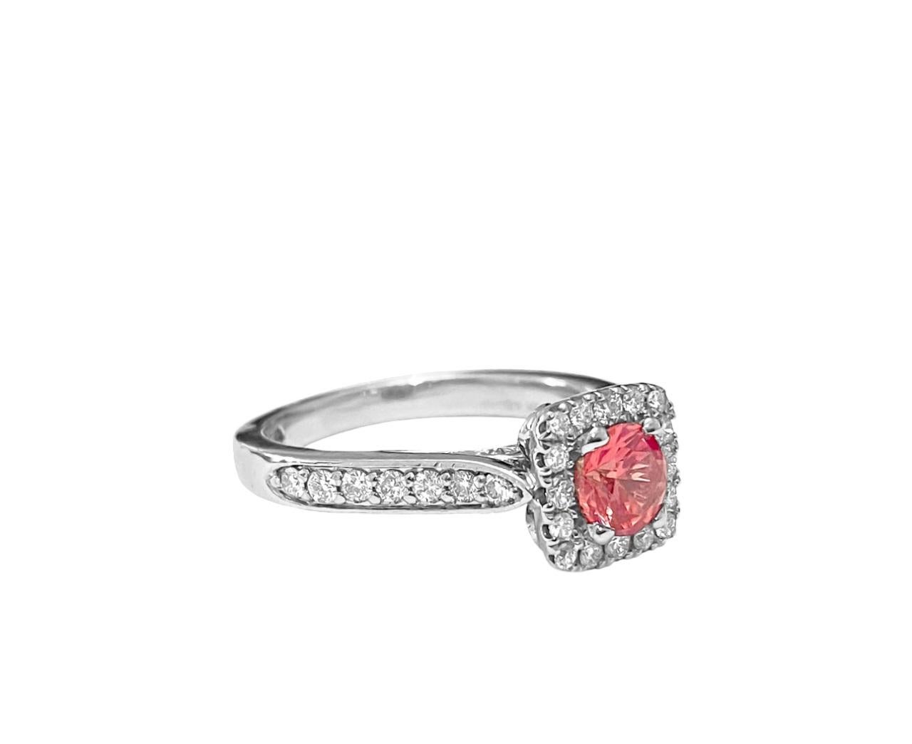 Round Cut Vintage, 1.20ct Tourmaline & Diamond Ring For Her For Sale