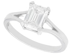 Vintage 1.21 Carat Diamond and White Gold Solitaire Engagement Ring