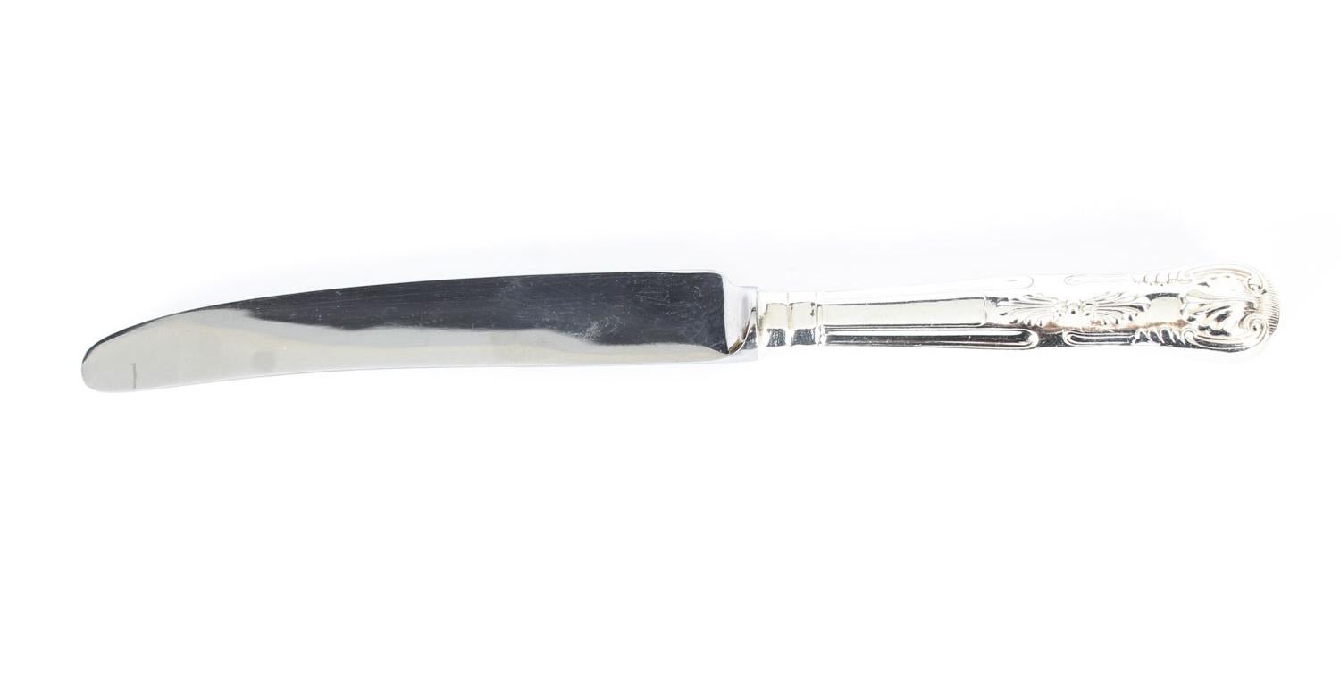 Vintage 122-Piece Canteen 'Queens Pattern' Silver Plated Cutlery, 20th Century 2