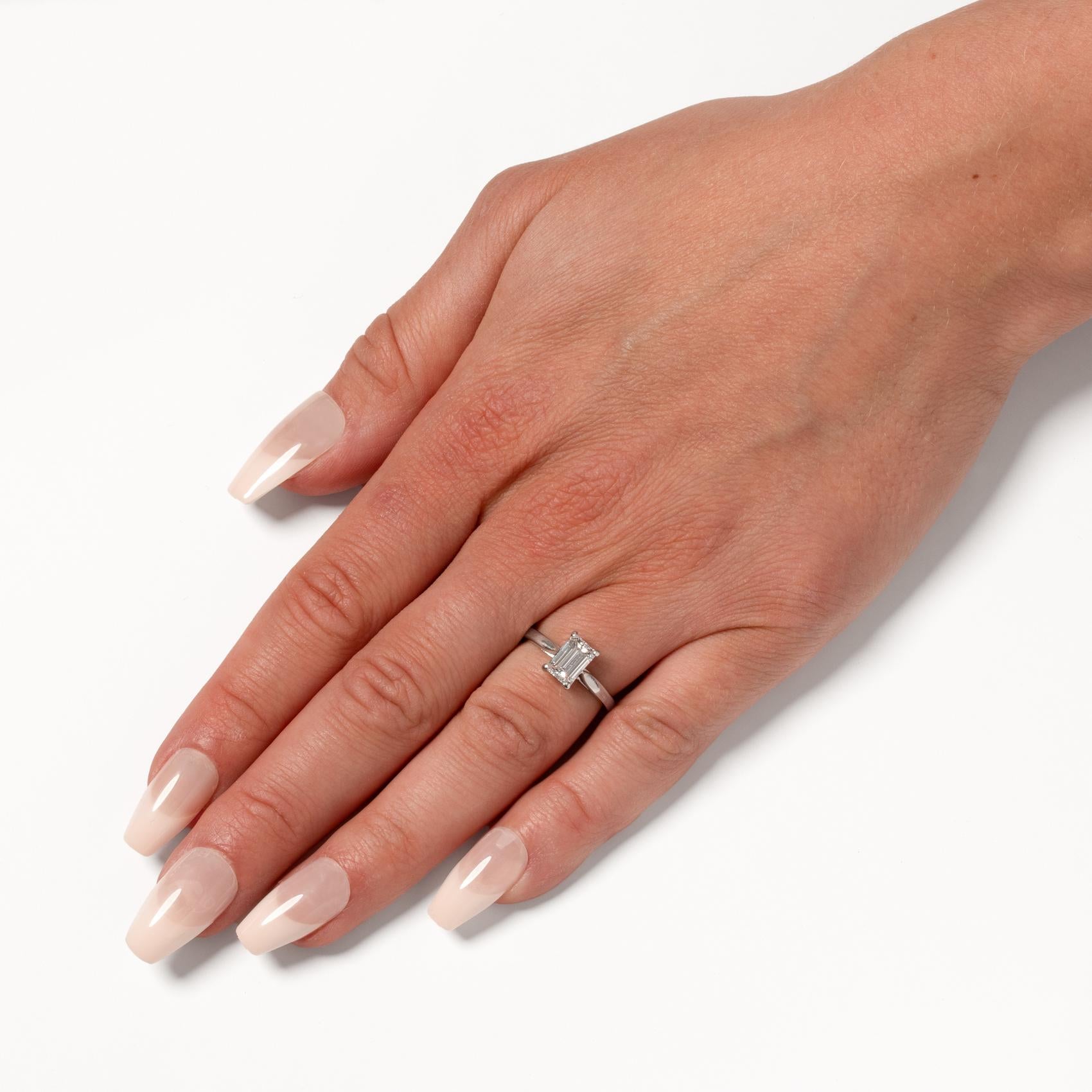 da uomo o donna Anello solitario di diamanti d'epoca da 1,22 ct, anni '70 ca. in vendita