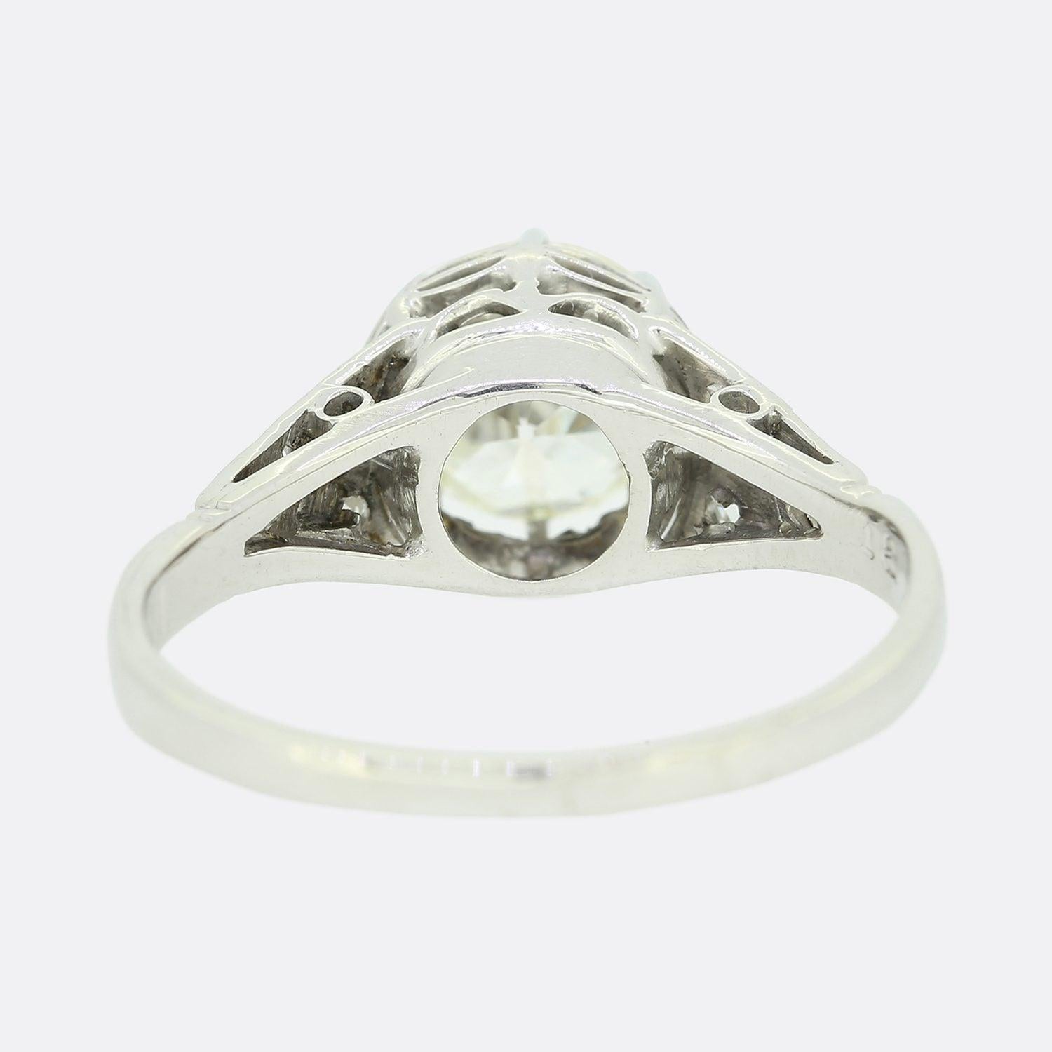 Women's Vintage 1.24 Carat Old European Cut Diamond Ring For Sale