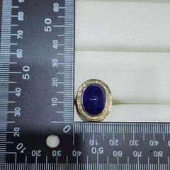 Vintage 12.47 Carat Tanzanite Diamond Ring in 18 Karat Yellow Gold