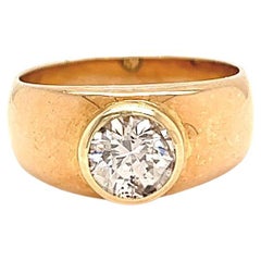 Anello vintage a fascia con diamante taglio brillante da 1,25 carati in oro giallo